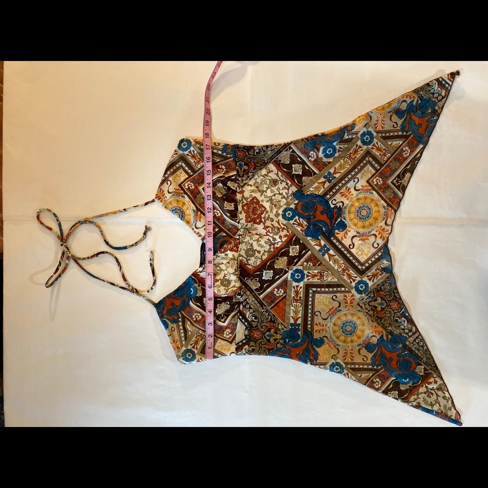 Rag 2000s Style Patchwork Pattern Halter Top - image 3